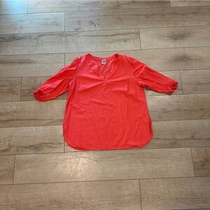 Ann Klein, V-Neck Tunic, Orange, 1XL